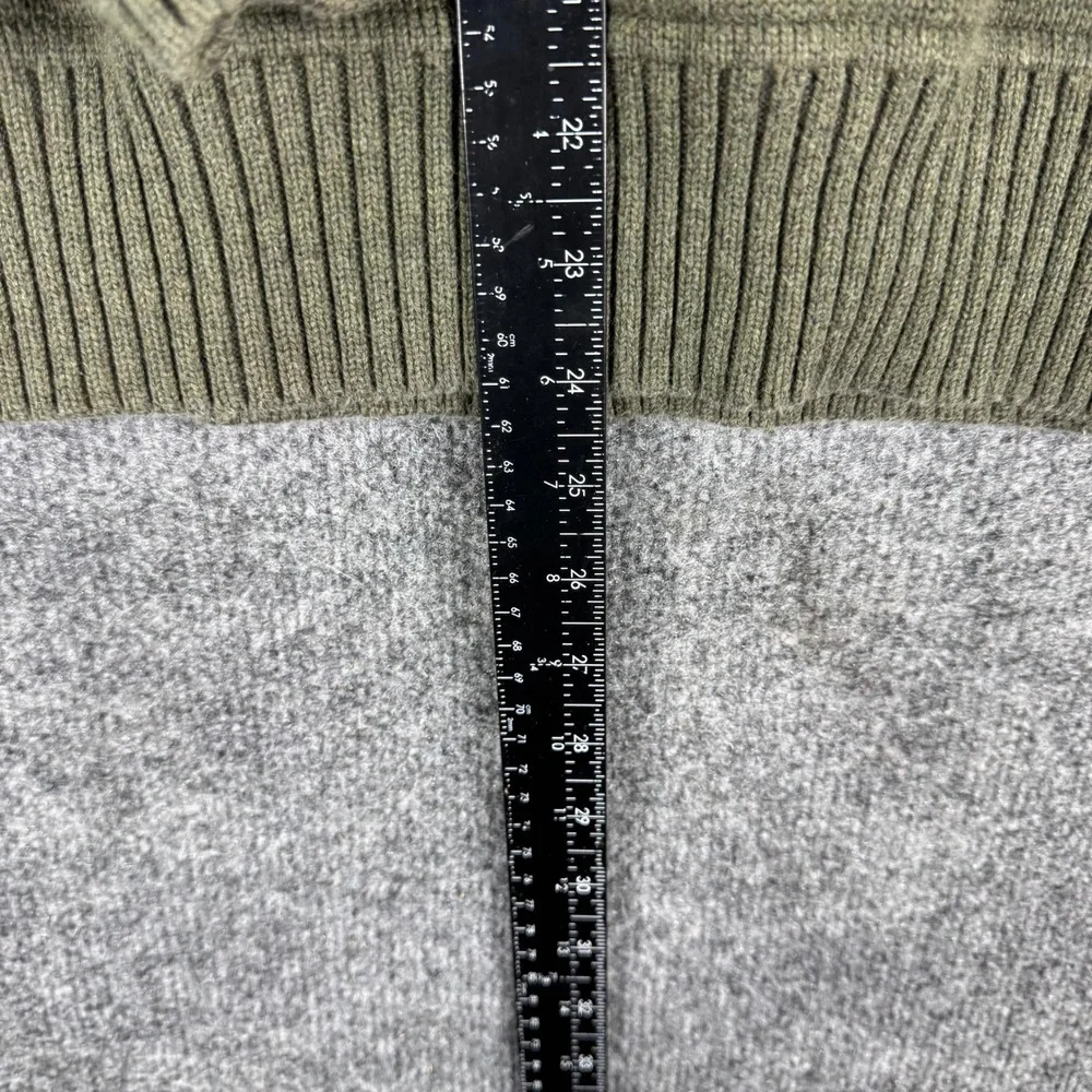 Tommy Hilfiger Sweater Mens Size L Olive Green Lambs Wool Blend Crewneck Ribbed